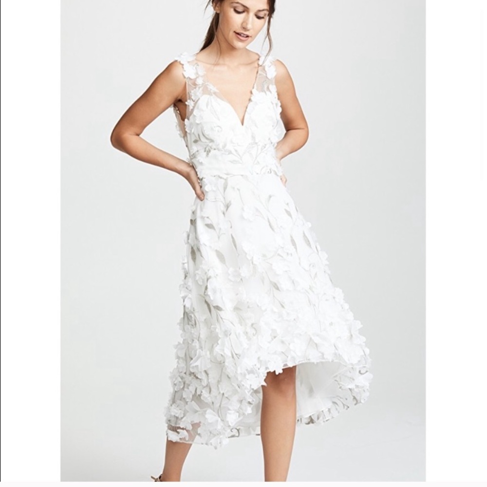 Marchesa Notte High Low Cocktail w/ Flower Petals